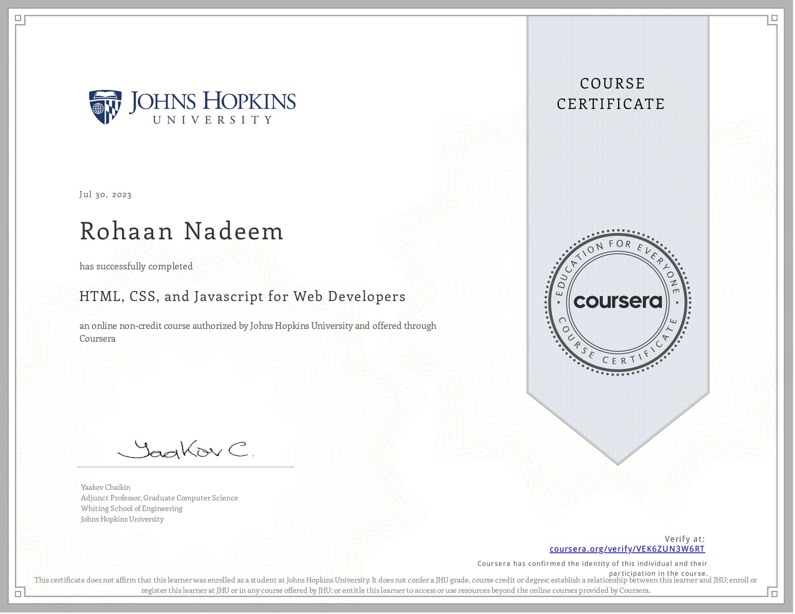 HTML, CSS, JavaScript for Web Developers